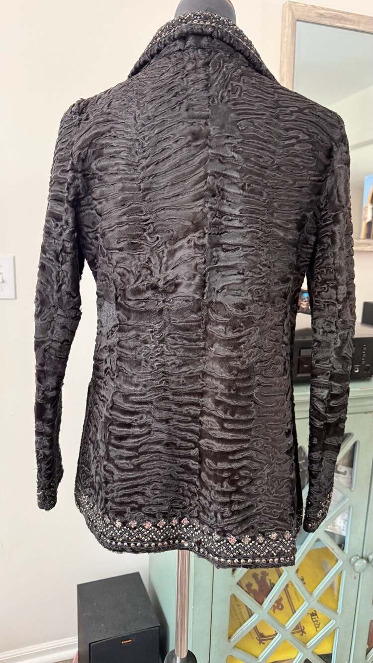 Oscar de la Renta Couture Embellished Lamb's Wool Jacket - Picture 9 of 14